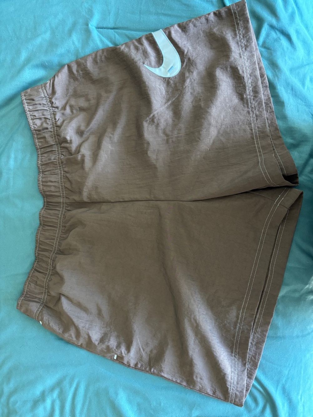 NWT Swim/Board Shorts with Light Blue Logo